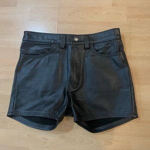 Genuine leather hand made shorts. Size 32